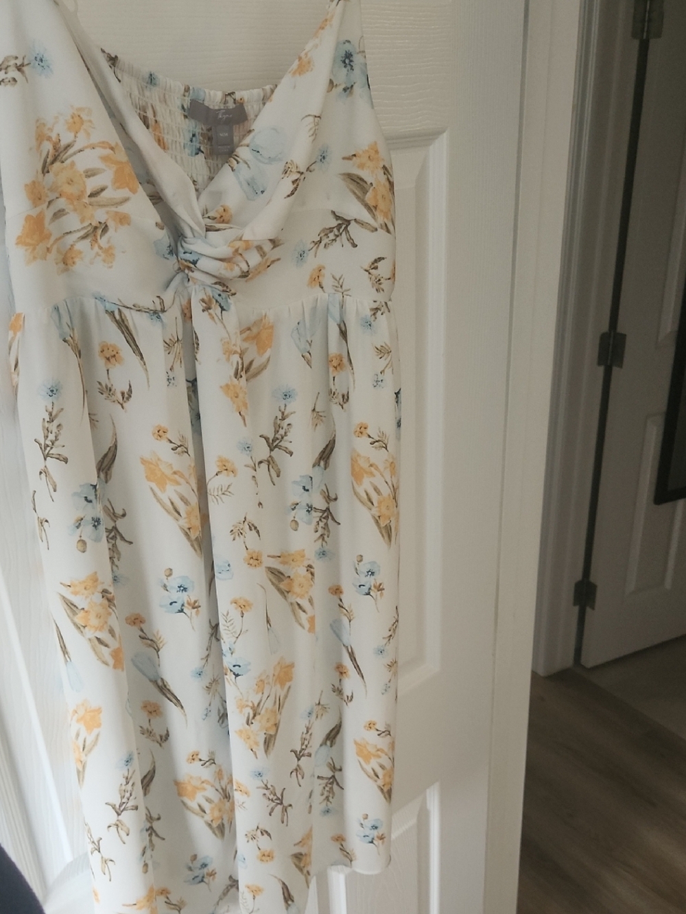 Maternity Light Floral Maxi Dress in Yellow & Light Blue